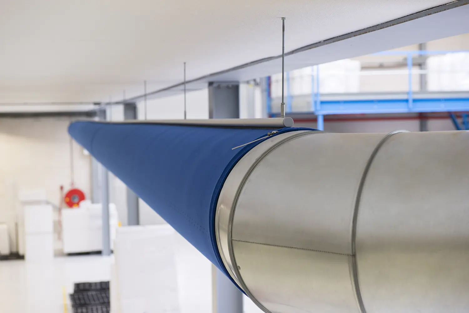 Flexibele textiele luchtverdeelslang (airsock) voor gelijkmatige, tochtvrije luchtstromen